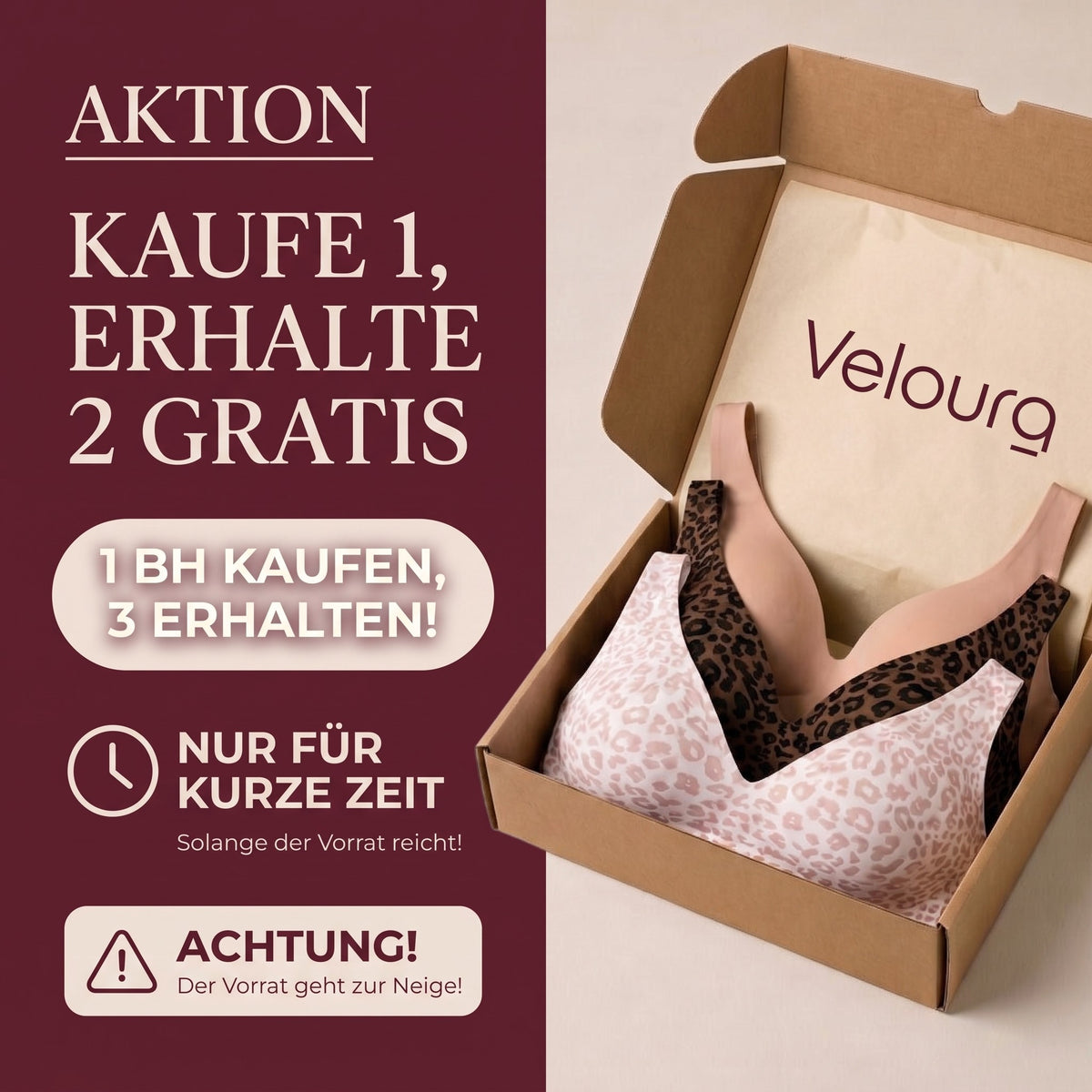 Veloura Komfort-BH Aktion: Kaufe 1, erhalte 2 gratis